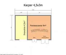 Domek narzędziowy z drewna Kacper - 4,5x3m z drewutnią  - zdjęcie 43