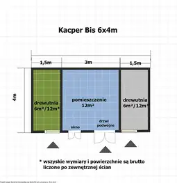 Domek gospodarczy do dużego ogrodu Kacper Bis - 6x4m - zdjęcie 22