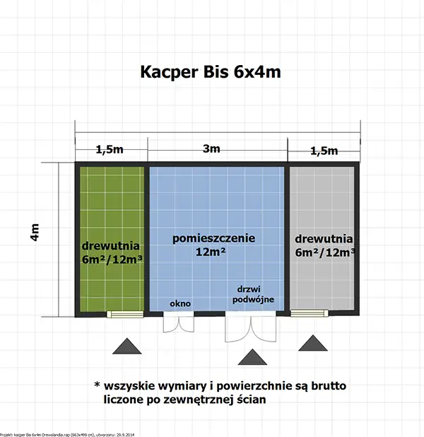 Domek gospodarczy do dużego ogrodu Kacper Bis - 6x4m