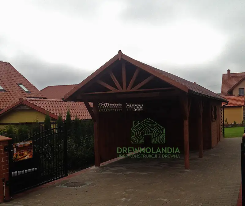 Wiata samochodowa Oliwia 11x3 – Kompaktowa ochrona z miejscem na przechowywanie