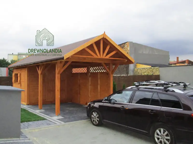 Wiata samochodowa Oliwia 11x3 – Kompaktowa ochrona z miejscem na przechowywanie