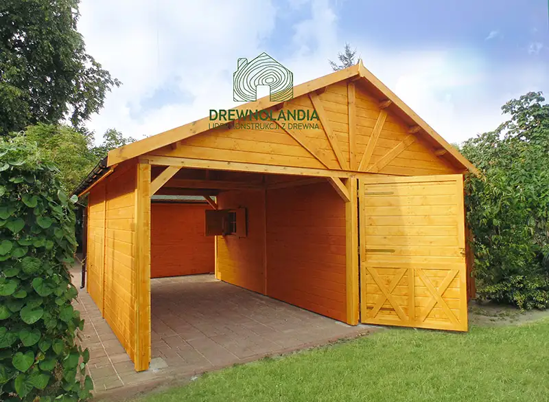 Wiata samochodowa Magda 6x5m – Garaż dla dwóch aut z pomieszczeniem gospodarczym