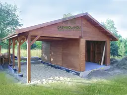 Wiata samochodowa Magda 6x5m – Garaż dla dwóch aut z pomieszczeniem gospodarczym - zdjęcie 10