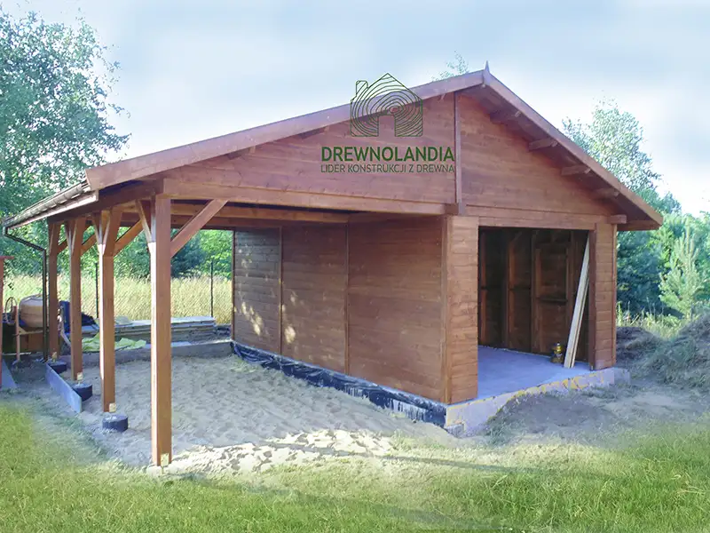 Wiata samochodowa Magda 6x5m – Garaż dla dwóch aut z pomieszczeniem gospodarczym