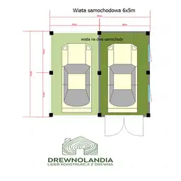 Wiata samochodowa Magda 6x5m – Garaż dla dwóch aut z pomieszczeniem gospodarczym - zdjęcie 22