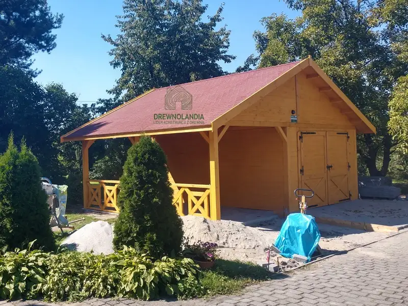 Wiata samochodowa Magda 6x5m – Garaż dla dwóch aut z pomieszczeniem gospodarczym