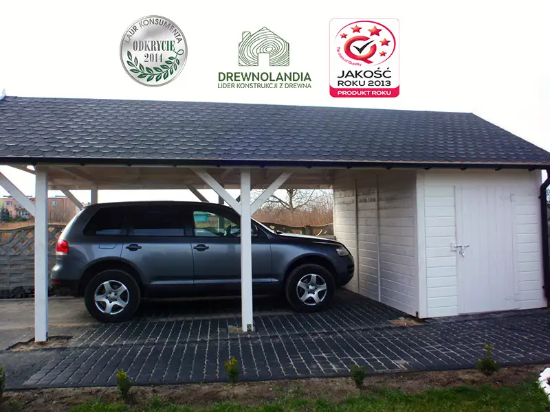 Wiata samochodowa Agnieszka 6x3 – Zadaszenie i schowek w jednym