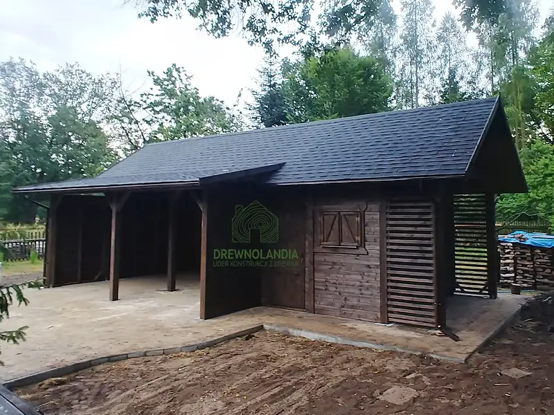 Wiata samochodowa Oliwia Bis - 9x3,5m + zadaszenie przednie - 6x1,5m – Wielofunkcyjna przestrzeń dla dwóch aut