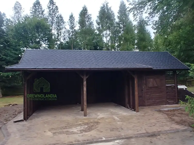 Wiata samochodowa Oliwia Bis - 9x3,5m + zadaszenie przednie - 6x1,5m – Wielofunkcyjna przestrzeń dla dwóch aut