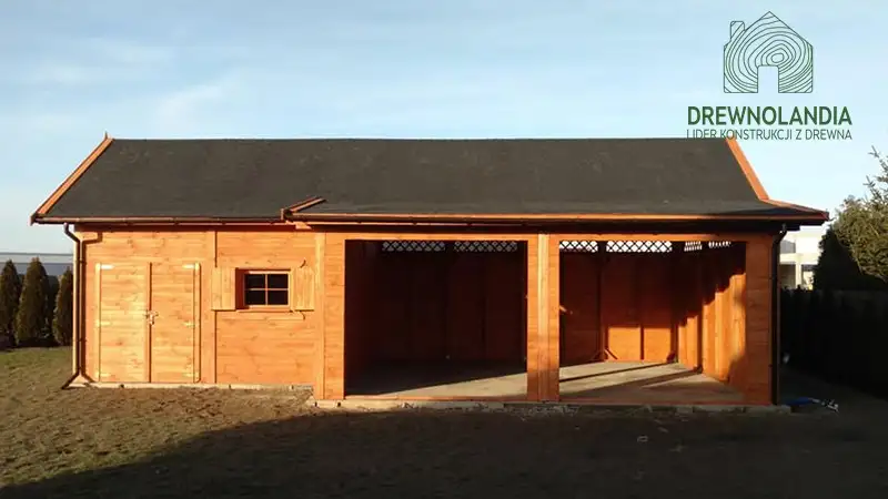 Wiata samochodowa Oliwia Bis - 9x3,5m + zadaszenie przednie - 6x1,5m – Wielofunkcyjna przestrzeń dla dwóch aut