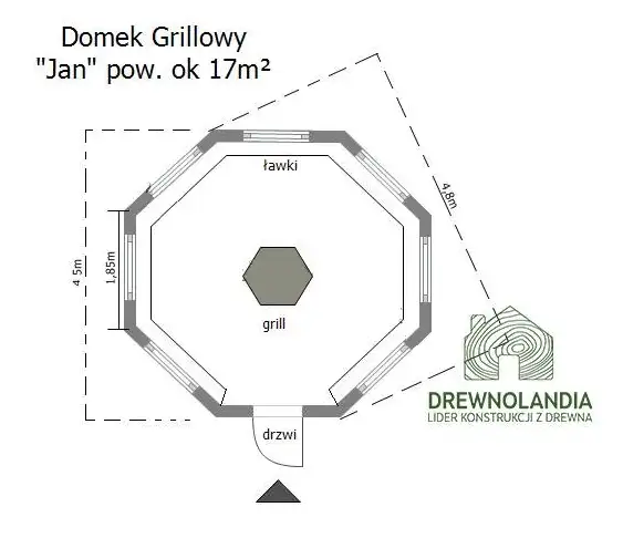 Drewniany Domek Grillowy Jan - 4,8m 