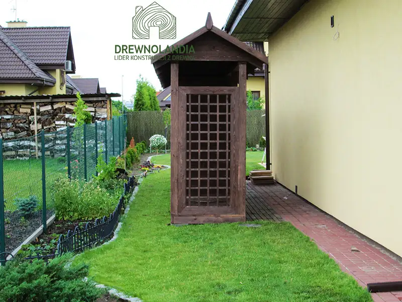 Drewutnia Dagmara - 7x1m, z magazynkiem narzędziowym 