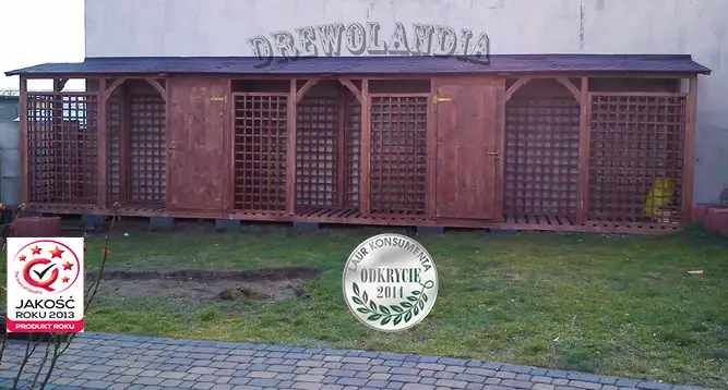 Drewutnia Dagmara - 7x1m, z magazynkiem narzędziowym 