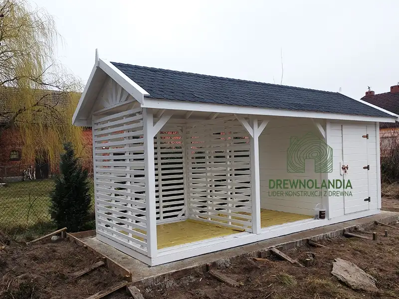 Wiata Wiktoria - 6x2m, drewutnia 