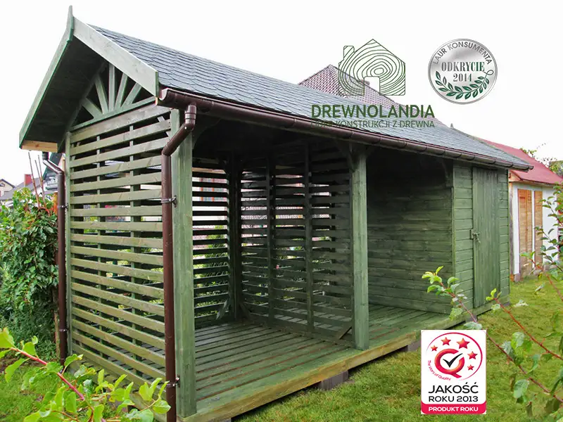 Wiata Wiktoria - 6x2m, drewutnia 