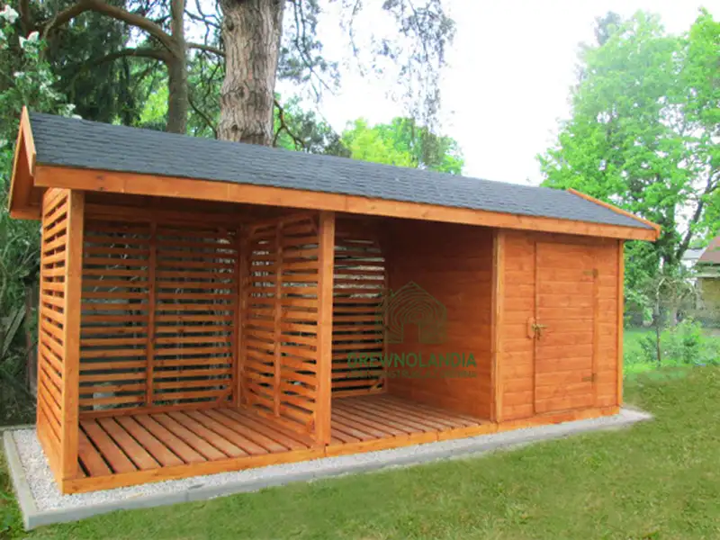 Wiata Wiktoria - 6x2m, drewutnia 