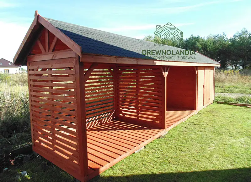 Wiata Wiktoria - 6x2m, drewutnia 