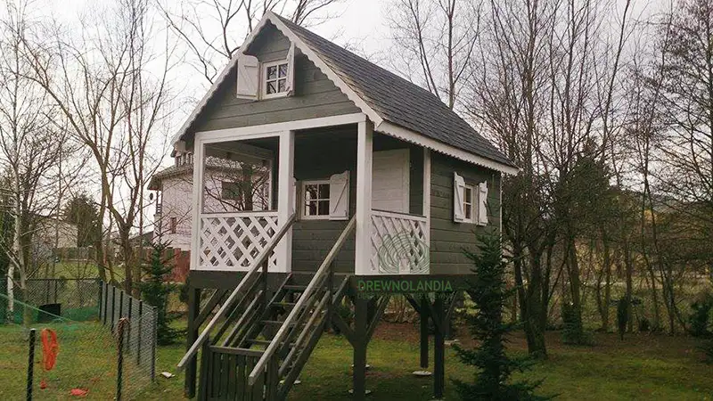 Duży Drewniany Domek Dla Dzieci Kitty IV - 4x2,5m z antresolą