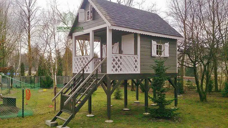 Duży Drewniany Domek Dla Dzieci Kitty IV - 4x2,5m z antresolą