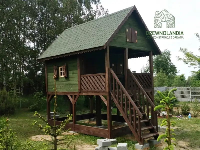 Duży Drewniany Domek Dla Dzieci Kitty IV - 4x2,5m z antresolą