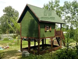 Duży Drewniany Domek Dla Dzieci Kitty IV - 4x2,5m z antresolą - zdjęcie 26