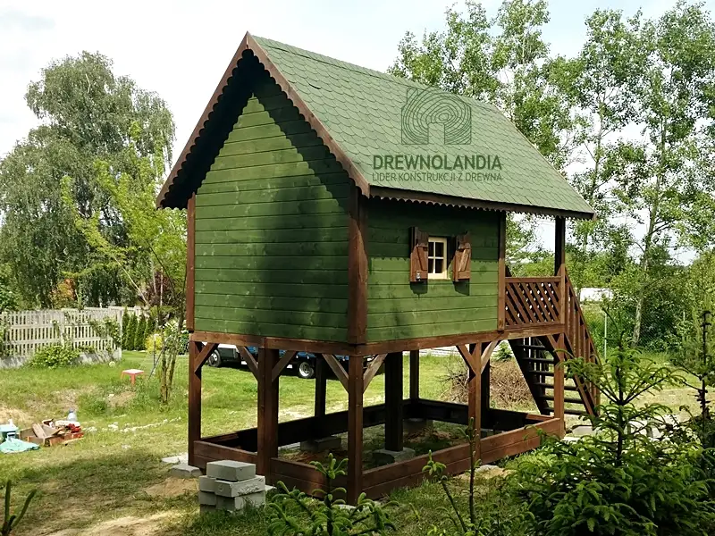 Duży Drewniany Domek Dla Dzieci Kitty IV - 4x2,5m z antresolą