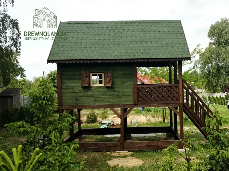 Duży Drewniany Domek Dla Dzieci Kitty IV - 4x2,5m z antresolą