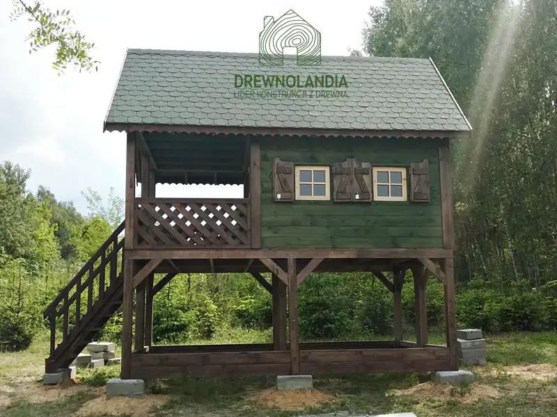 Duży Drewniany Domek Dla Dzieci Kitty IV - 4x2,5m z antresolą