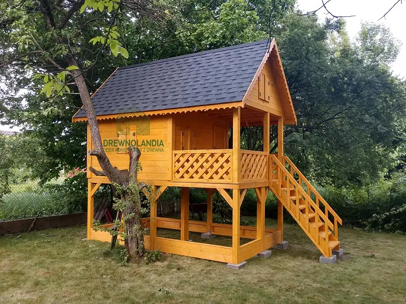 Duży Drewniany Domek Dla Dzieci Kitty IV - 4x2,5m z antresolą
