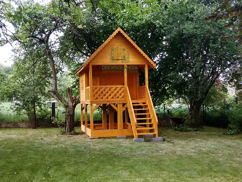 Duży Drewniany Domek Dla Dzieci Kitty IV - 4x2,5m z antresolą