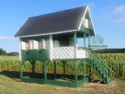 Duży Drewniany Domek Dla Dzieci Kitty IV - 4x2,5m z antresolą - zdjęcie 39