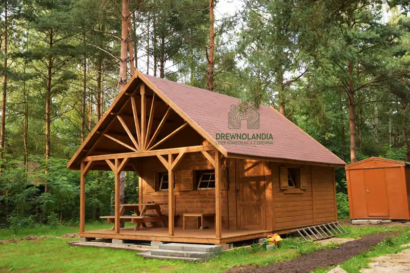 Drewniany domek Ogrodowy Olek 7,7x4,5m