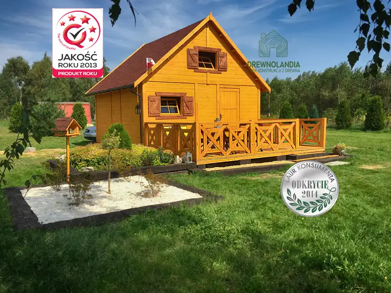 Domek z drewna Maciek II 5x5 + tars 5x3m
