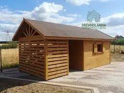 Drewniany domek na narzędzia z drewutnią Kuba 7x2m  - zdjęcie 9