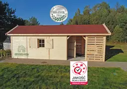 Drewniany domek na narzędzia z drewutnią Kuba 7x2m  - zdjęcie 22