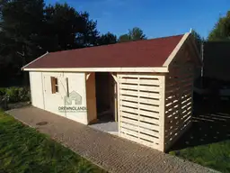 Drewniany domek na narzędzia z drewutnią Kuba 7x2m  - zdjęcie 25