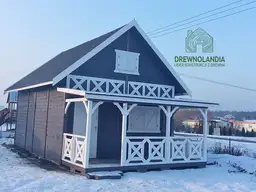 Domek drewniany Janusz 7m x 5m + taras 4,5m x 2m - zdjęcie 23