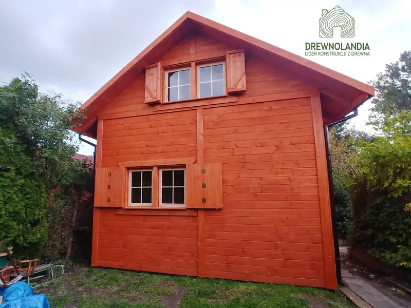 Domek drewniany Janusz 7m x 5m + taras 4,5m x 2m