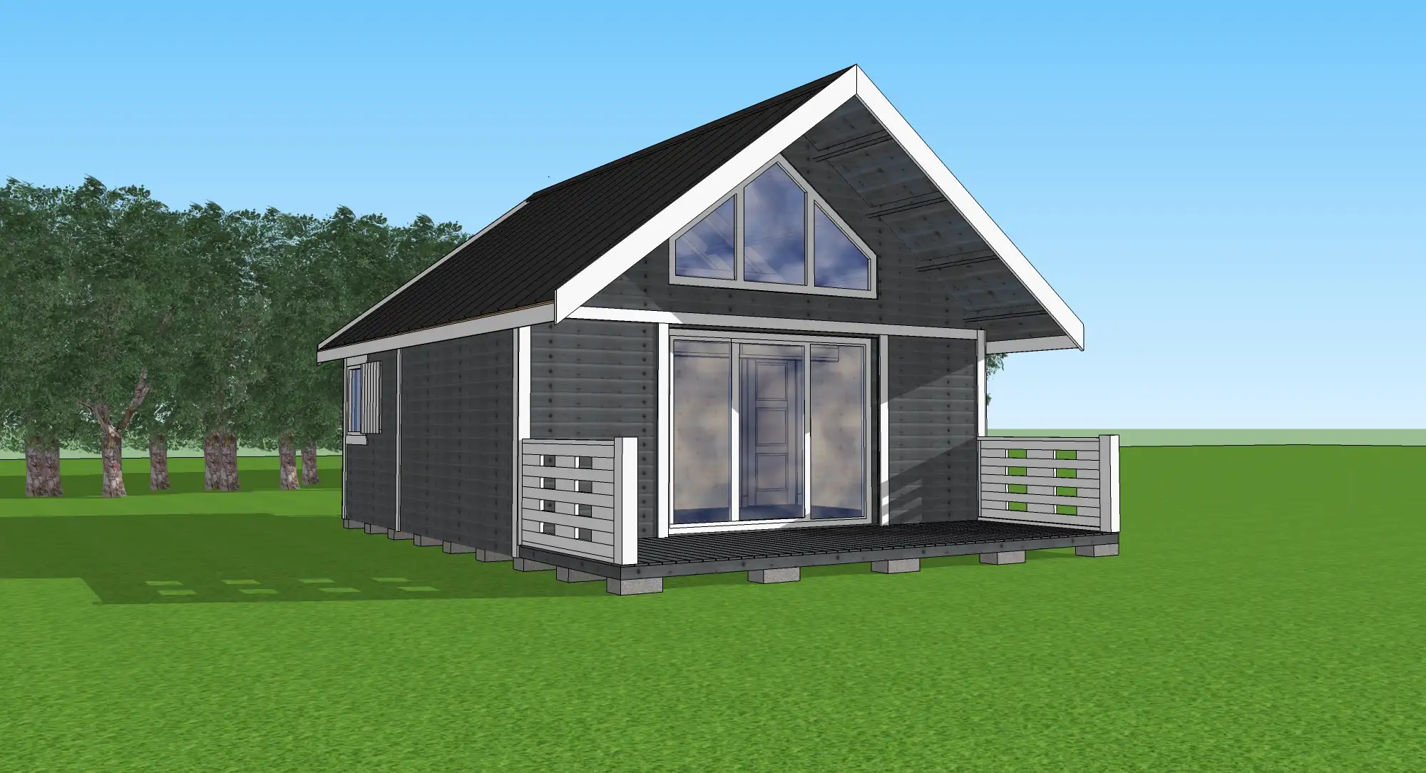 Nowoczesny drewniany domek z antresolą Adam IV 5,9m x 5,9m 