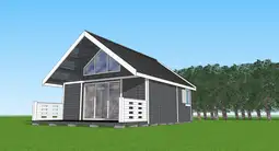 Nowoczesny drewniany domek z antresolą Adam IV 5,9m x 5,9m  - zdjęcie 48