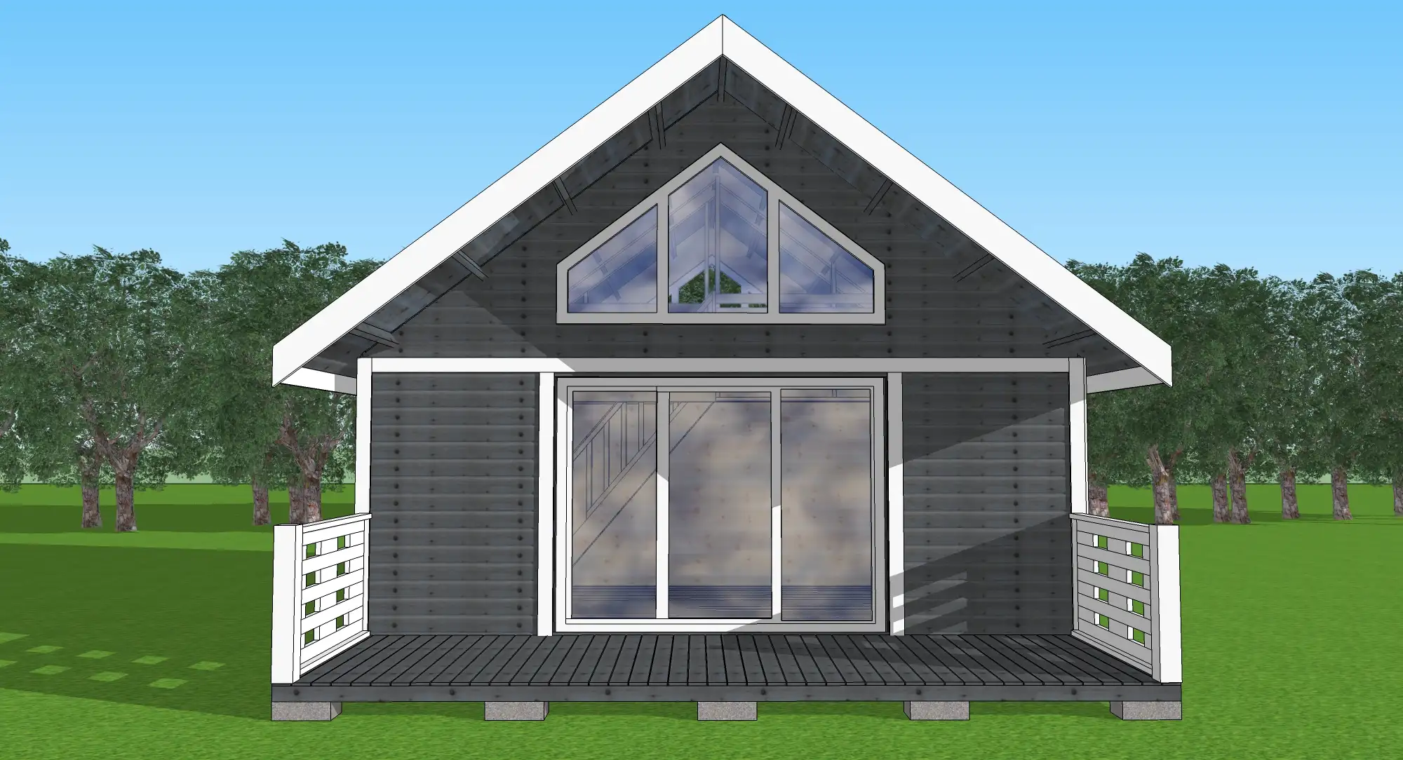 Nowoczesny drewniany domek z antresolą Adam IV 5,9m x 5,9m 