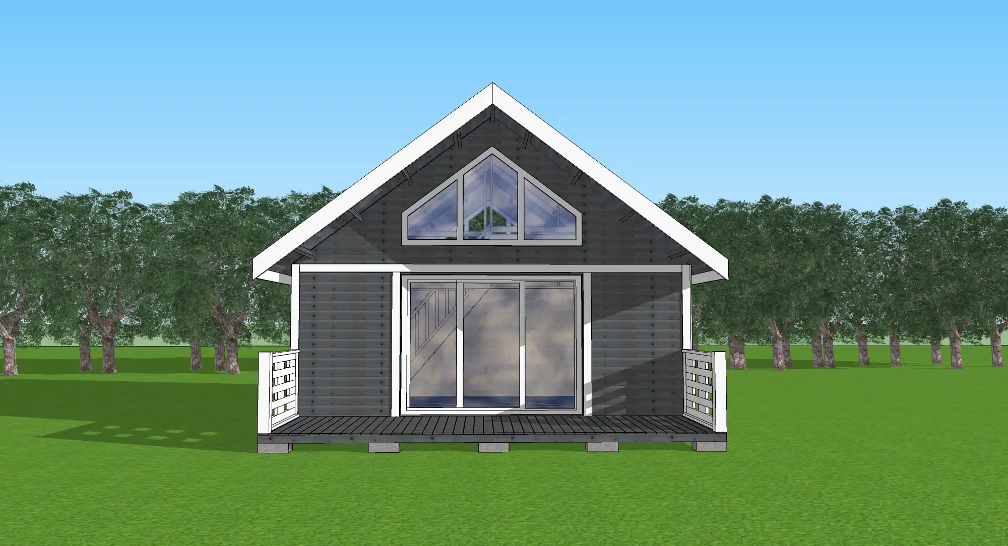 Nowoczesny drewniany domek z antresolą Adam IV 5,9m x 5,9m 