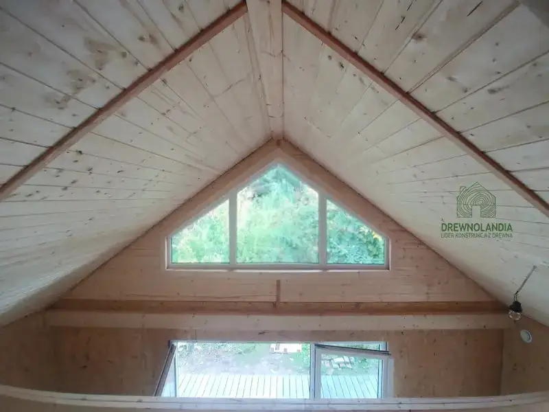 Nowoczesny drewniany domek z antresolą Adam IV 5,9m x 5,9m 