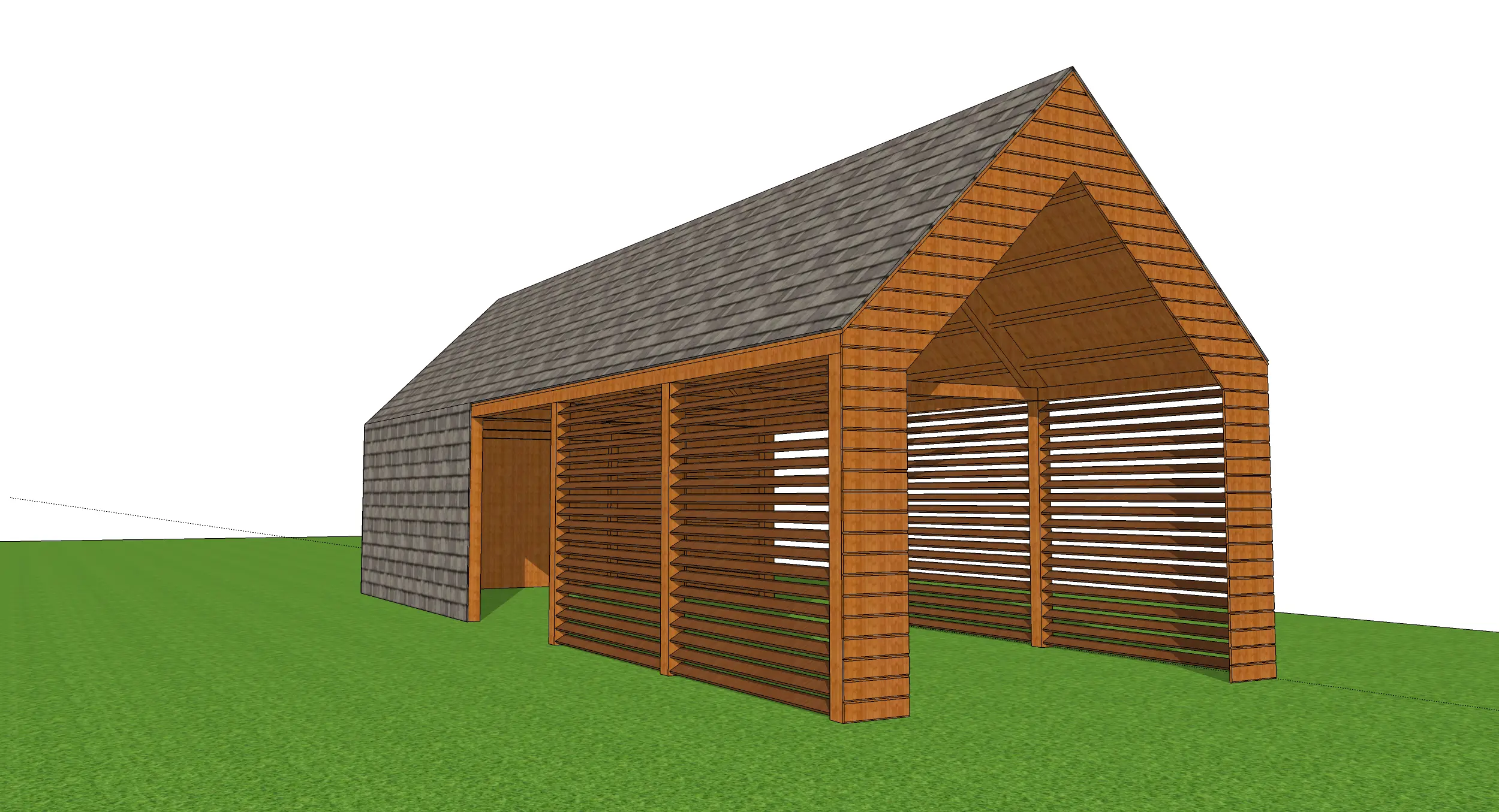 Wiata drewniana na samochod