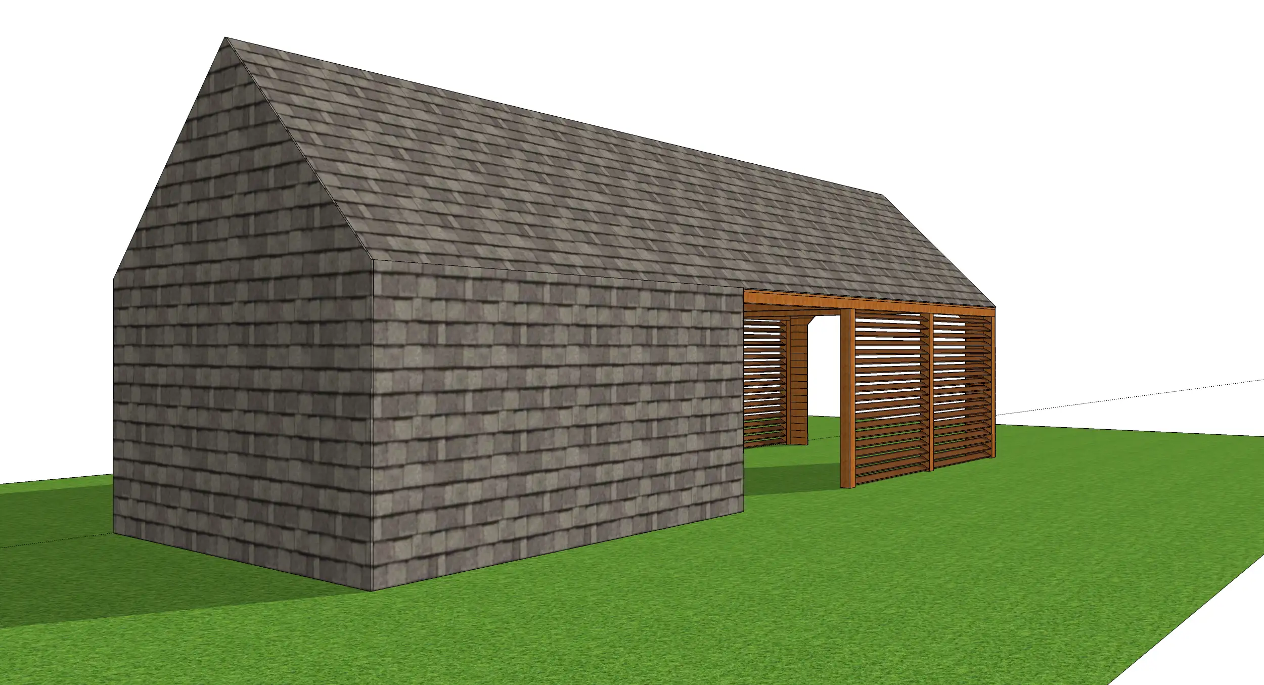 Wiata samochodowa Grażyna 12,5x4m – Solidna ochrona z pomieszczeniem gospodarczym