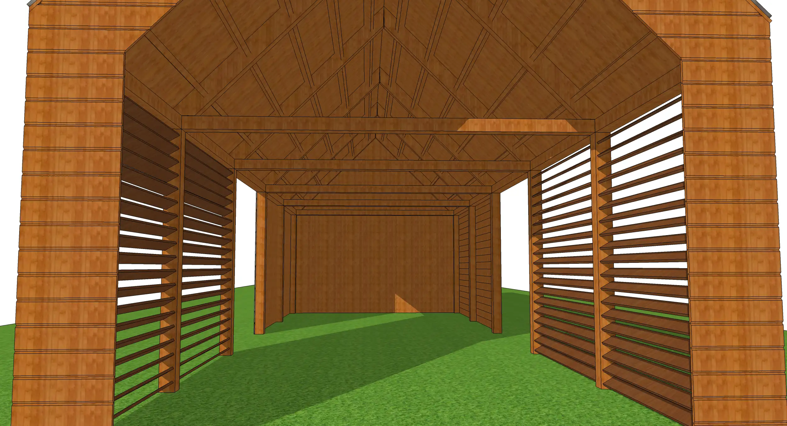 Wiata samochodowa Grażyna 12,5x4m – Solidna ochrona z pomieszczeniem gospodarczym