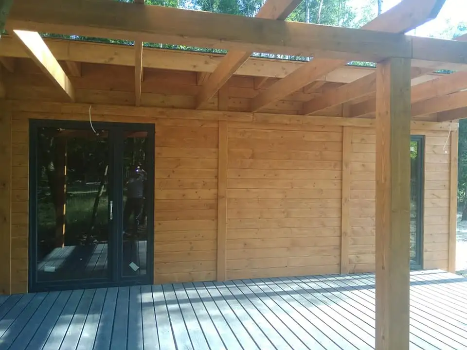 Domek parterowy Marek z oknami PCV - 3,5m x 10m z werandą 3m x 5m