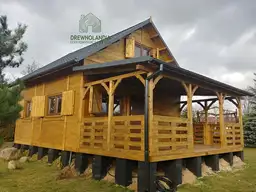 Domek drewniany Janusz 7m x 5m + taras 4,5m x 2m - zdjęcie 5