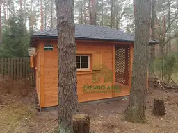 Domek narzędziowy z drewna Kacper - 4,5x3m z drewutnią  - zdjęcie 27