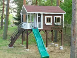 Domek dla dzieci Bolek - 2,8m x 2m z małym placem zabaw - zdjęcie 16